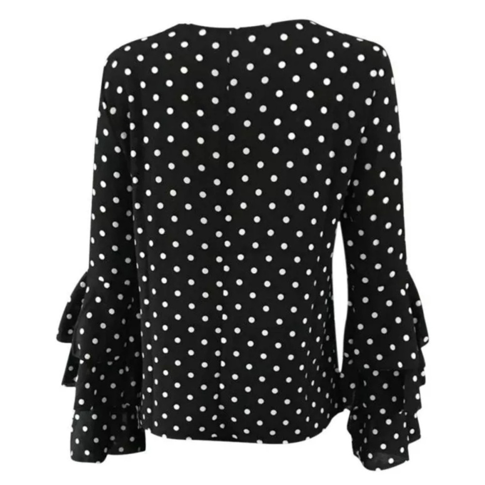 ‼️PRICE FIRM LAST CALL Polka Dot Ruffle Sleeve Top - Picture 3 of 4